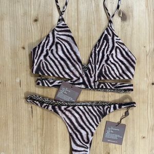 Acacia swimwear bikini set in Zebra